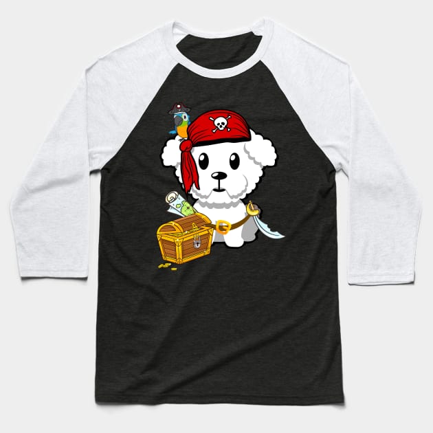 Cute Furry Dog is a pirate Baseball T-Shirt by Pet Station